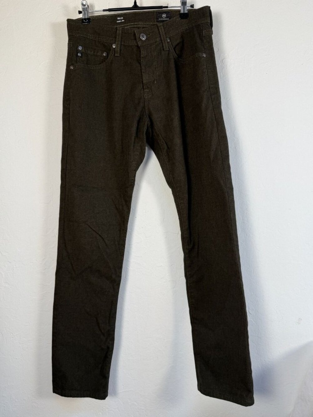 AG Adriano Goldschmied Tellis Modern Slim Fit Mens Pants Olive Green Size 28x34